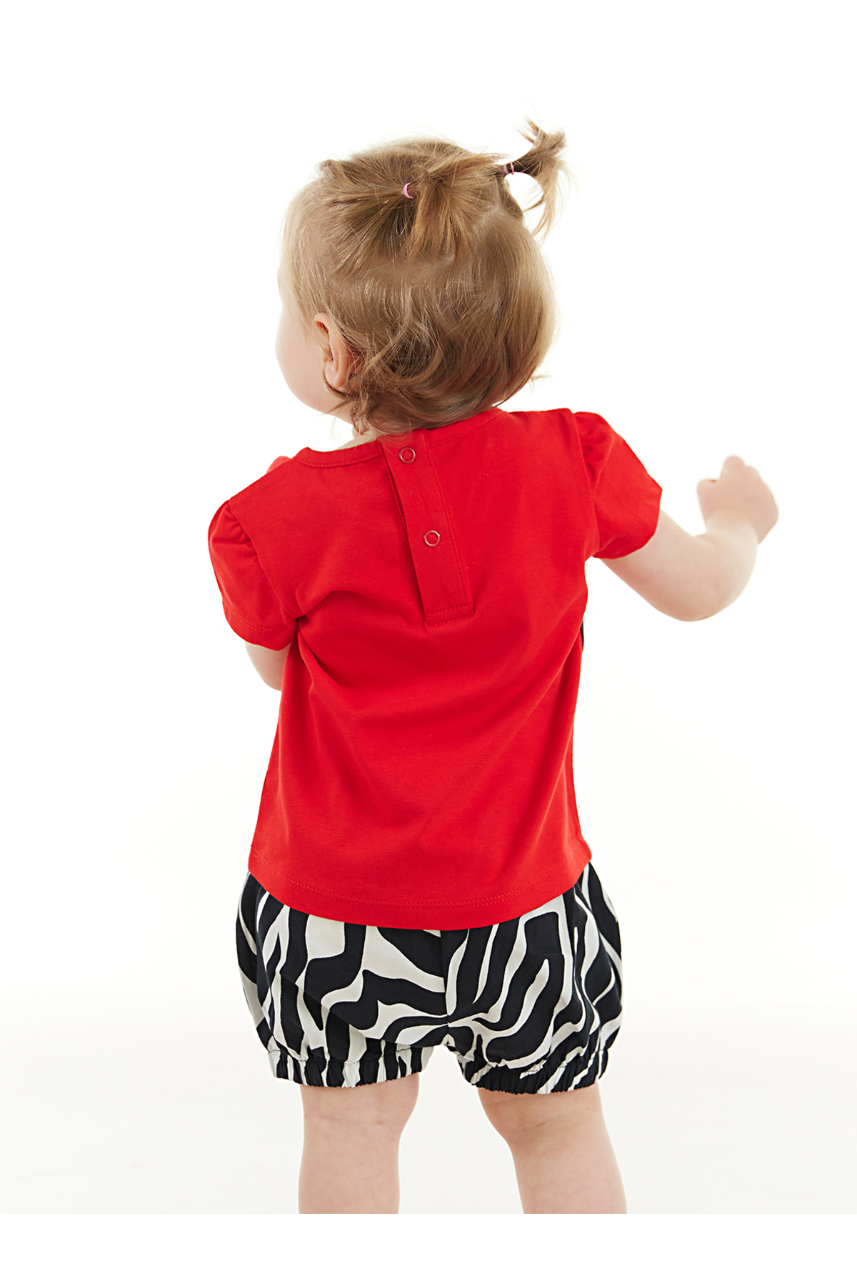 Denokids Balerin Zebra Kız Bebek T-Shirt Poplin Şort Takım fotoğrafı 2 (önizleme)