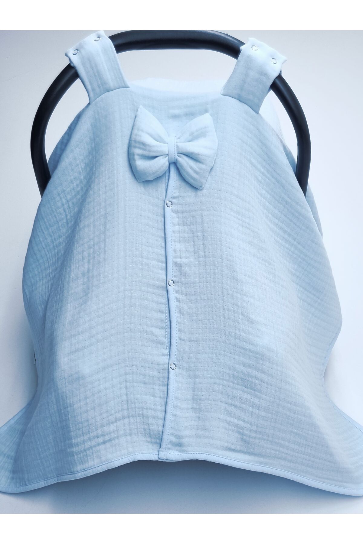 Yada Baby %100 Organik Pamuklu Kumaştan Müslin Dört Kat Bürümcük Minderli Puset Örtüsü Seti fotoğrafı 3 (önizleme)