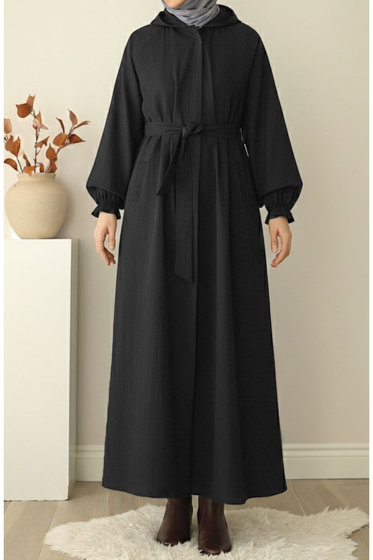 Hooded Raincoat - Black