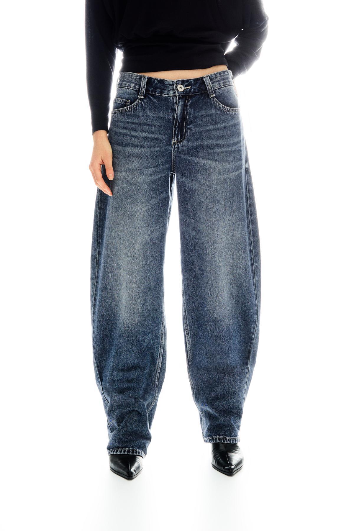 Bershka  Düşük bel baggy fit barrel fit jean - Görsel 4