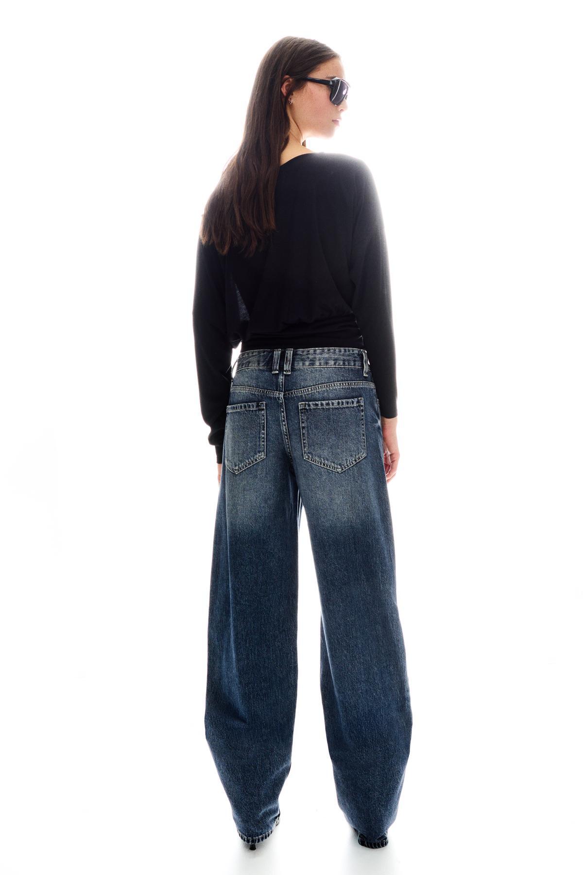 Bershka  Düşük bel baggy fit barrel fit jean - Görsel 3