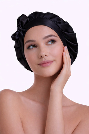 silkwormlife %100 Saf İpek, Uzun Bağcıklı Lüks Gece Bakım Bonesi