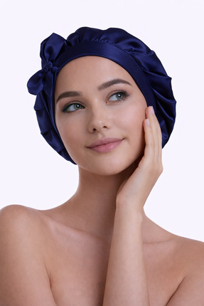 silkwormlife %100 Saf İpek, Uzun Bağcıklı Lüks Gece Bakım Bonesi