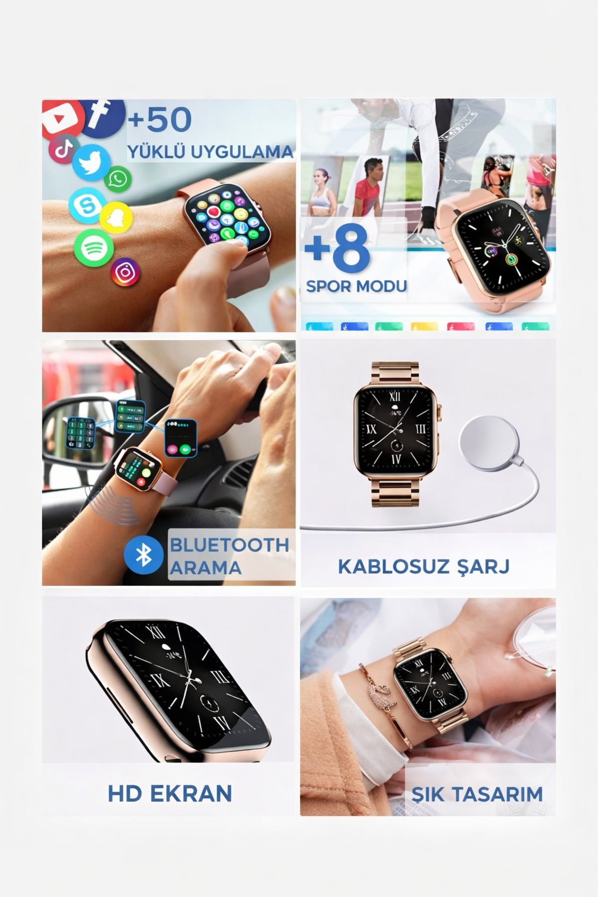 Teknoland Park Kız Arkadaş Hediyesi Mini G9 Akıllı Saat Set
