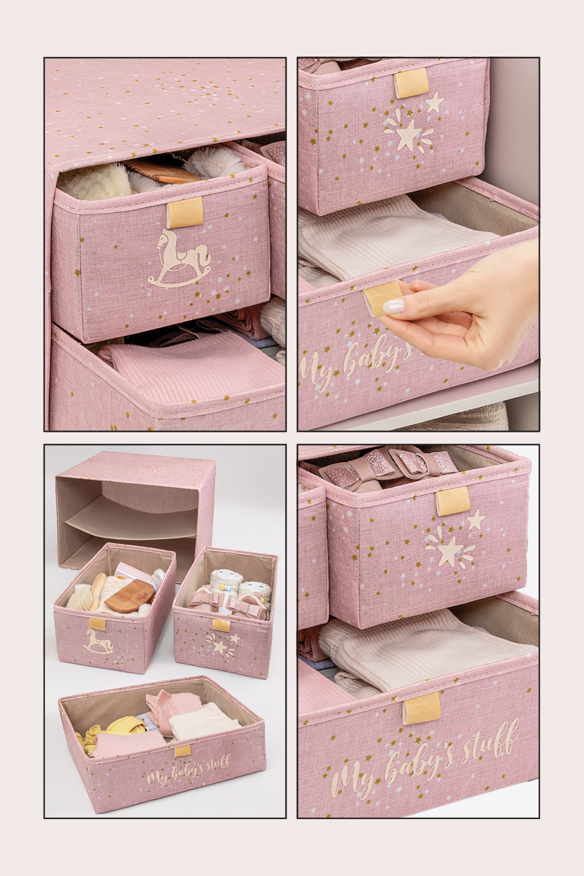 Helen's Home 2 Katlı 3 Gözlü Dolap Içi Düzenleyici Çekmece Içi Dolap Bebek Odası Düzenleyici Organizer fotoğrafı 7 (önizleme)