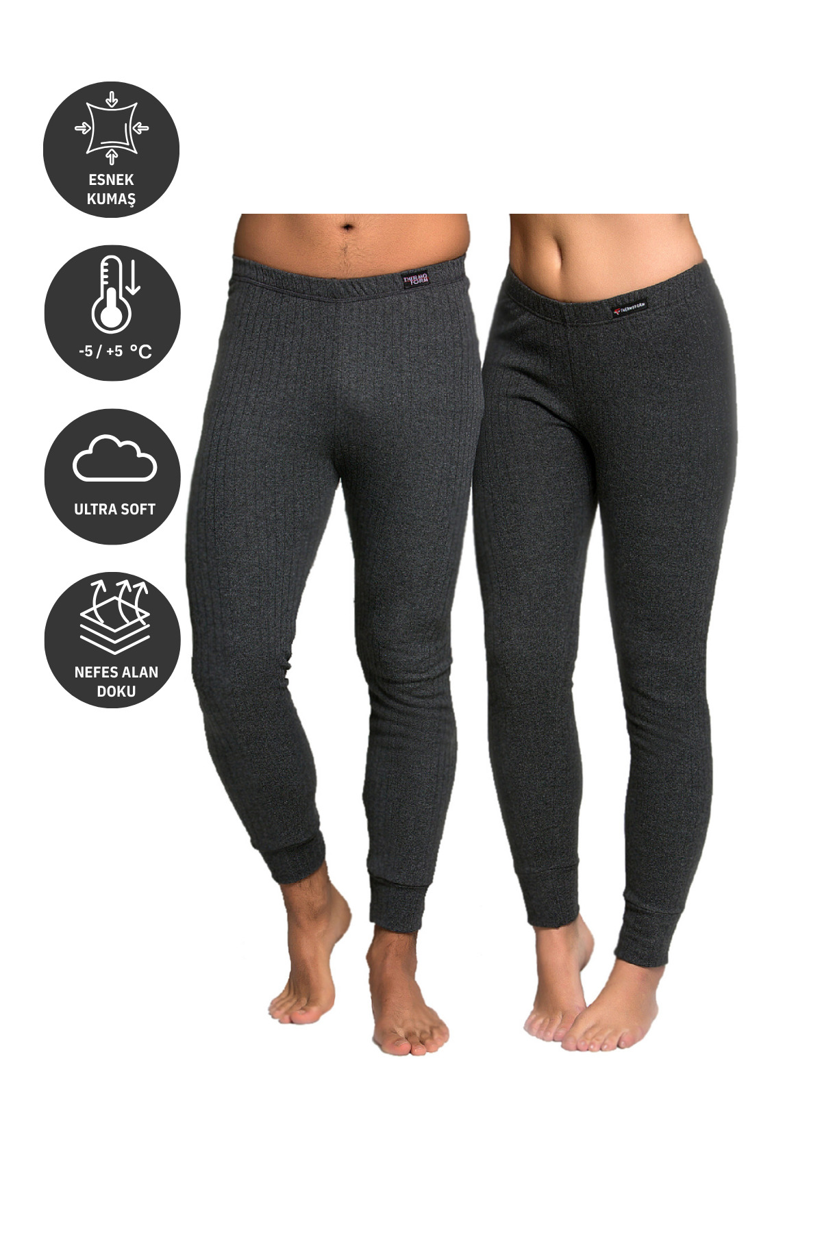 THERMOFORM Soft Unisex Termal Alt İçlik ANTRASiT görsel 2