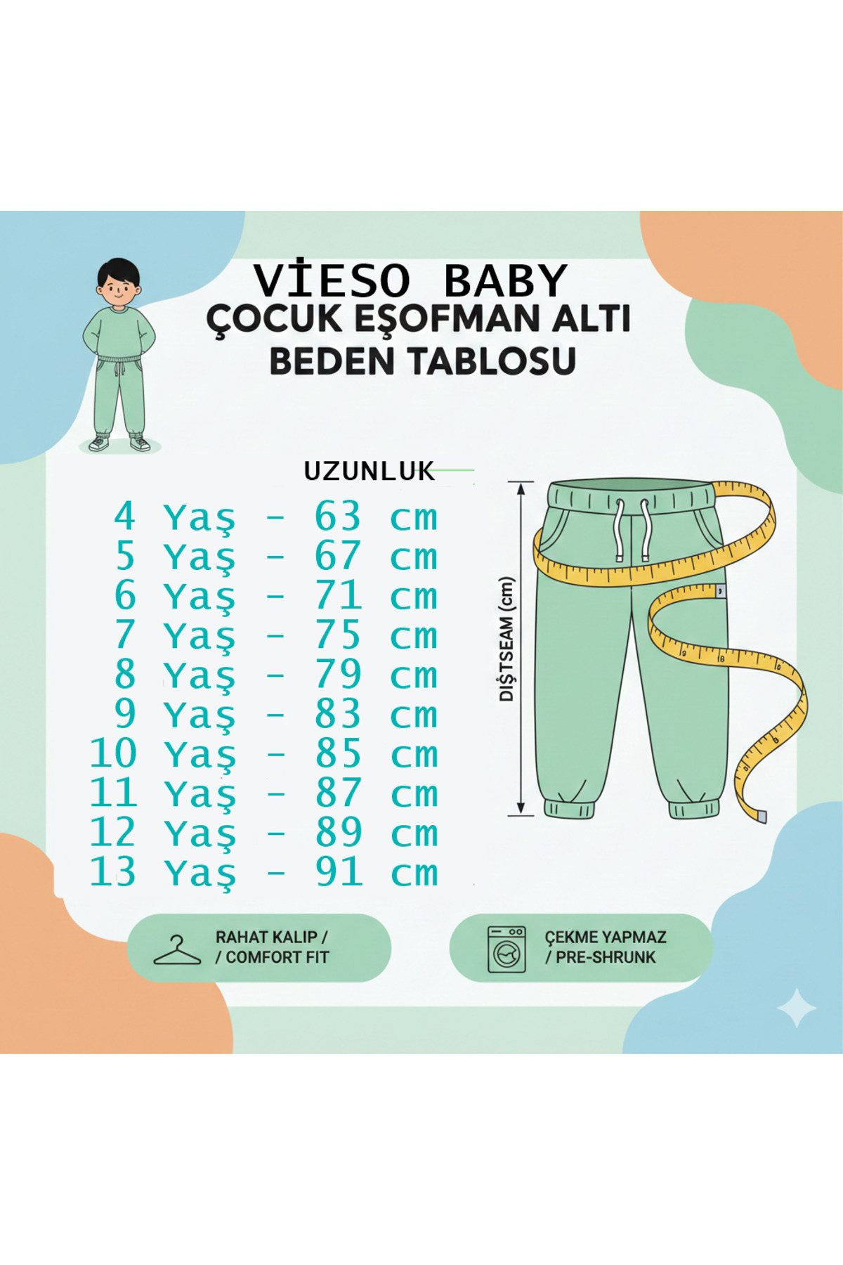 EYAX MODA ŞARDONLU Bej Alt Eşofman Okul Ve Gündelik -ŞArdonlu İKİ İPLİK- görsel 4