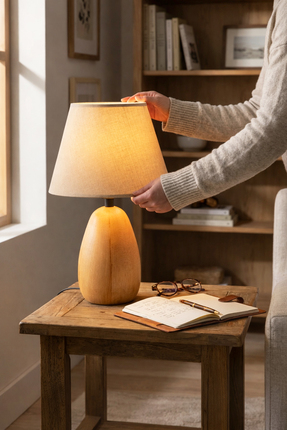 HOMİNG Homing Veronon El Yapımı Orijinal Ahşap Abajur 241766