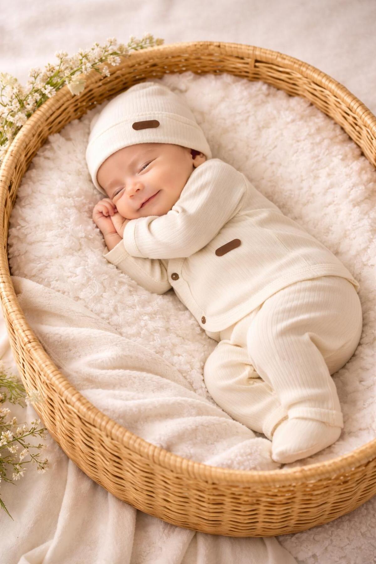 BYS BABY FASHION Mevsimlik 7'Li Pamuklu Yenidoğan Kız Erkek Bebek Hastane Çıkış Seti ( Battaniyeli) fotoğrafı 3 (önizleme)