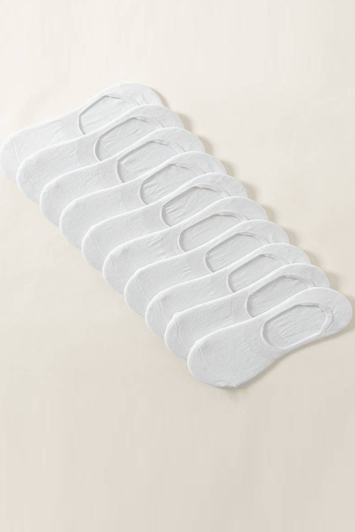 KRAL SOCKS 10 Çift Unisex Pamuklu Düz Desen Terletmez Babet Çorap görsel 7