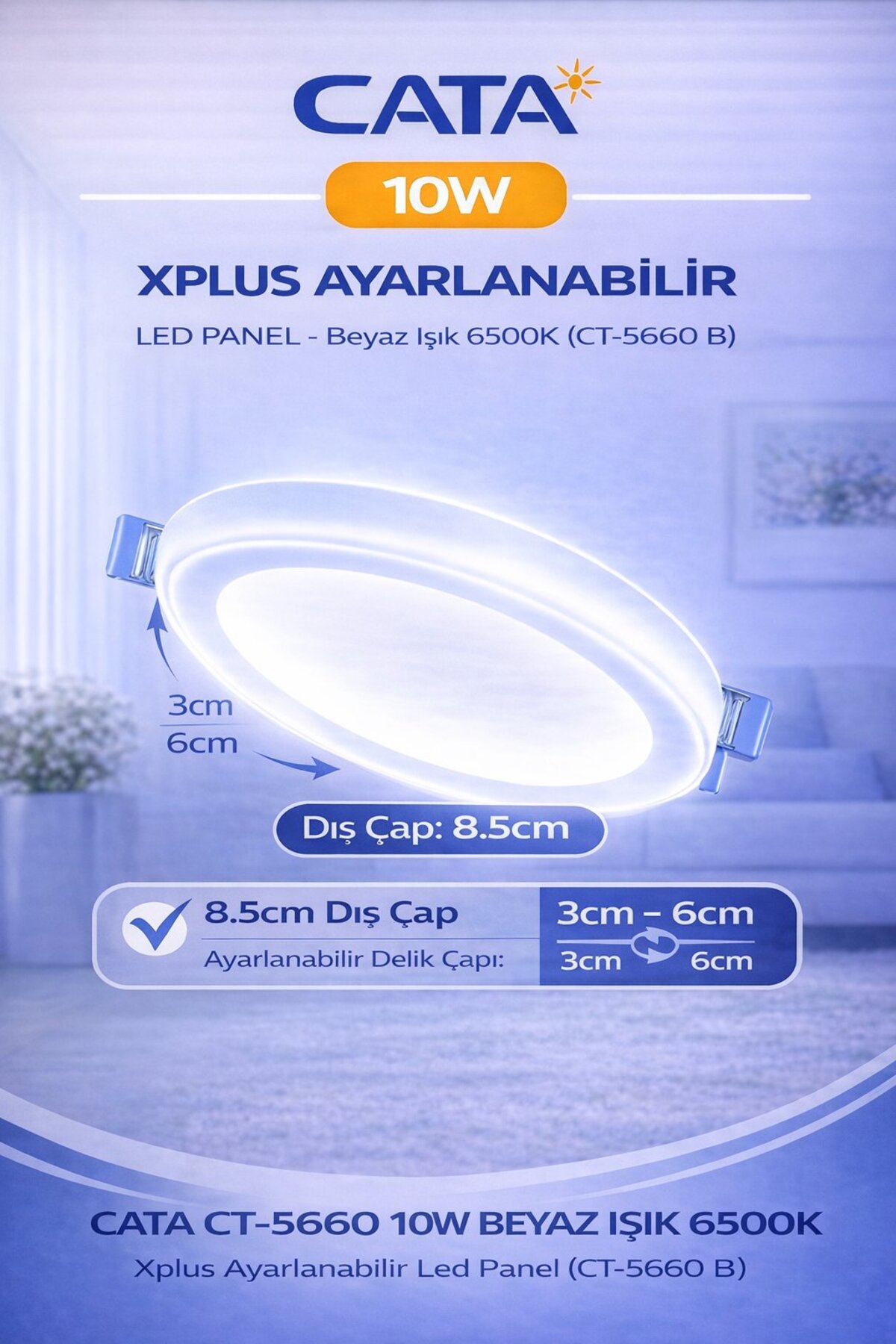Cata Ct-5660 10w Xplus Ayarlanabilir Led Panel Beyaz Işık - Fiyatı