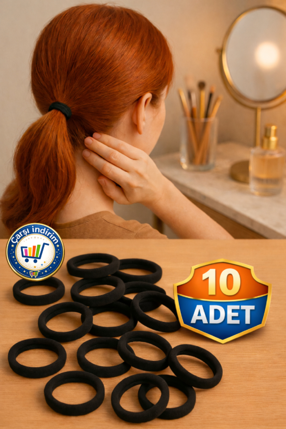 nistabolje 10 Pieces Black Rubber Buckle Flexible Women's Hair