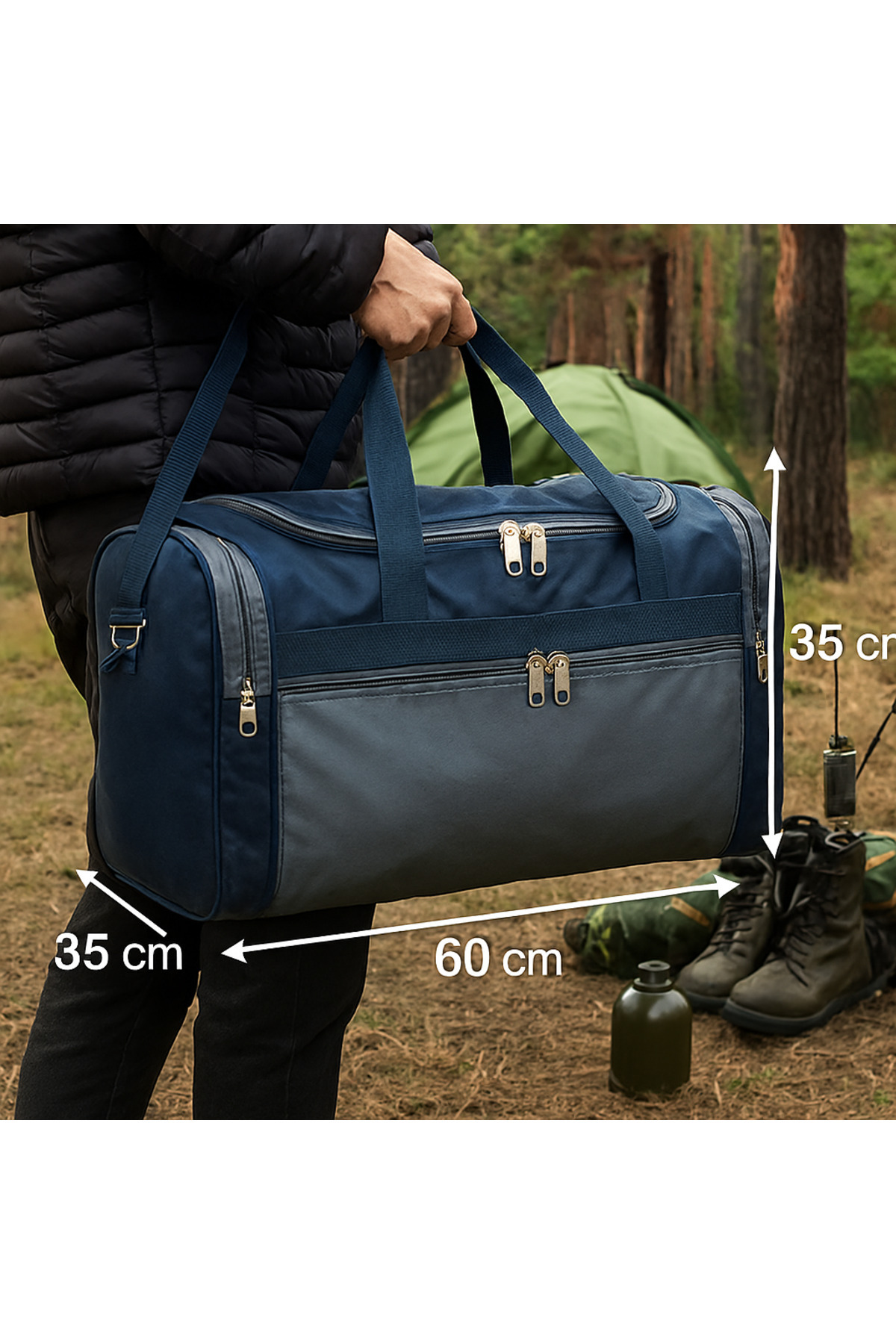 novadatex  2 Adet Büyük Boy Valiz Kamp ve Asker Çantası 4 Bölmeli El ve Omuz Çantası - Görsel 5