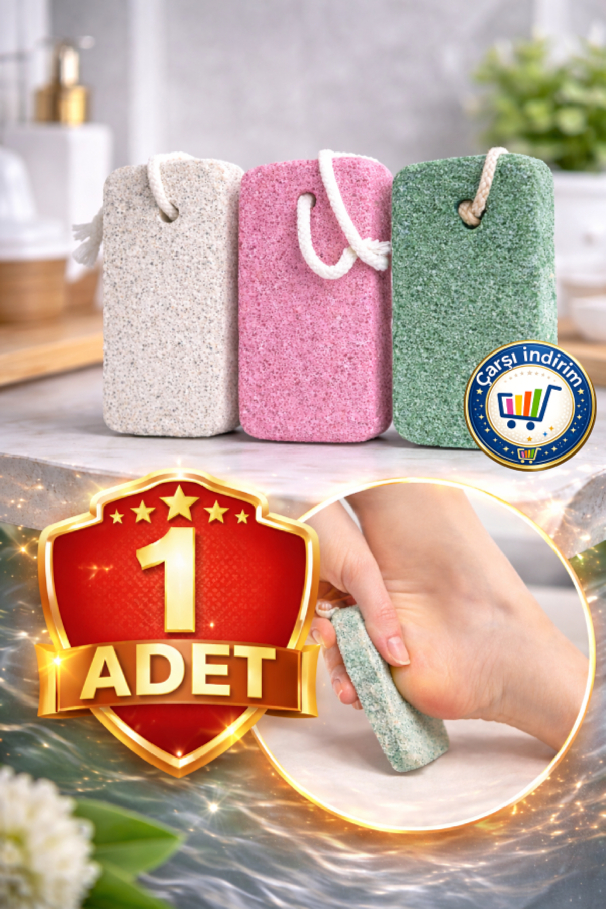 nistabolje 1 Adet Topuk Taşı Ayak Bakımı Doğal Topuk Törpüsü Ponza Nasır Pedikür Taşı - Fiyatı, Yorumları