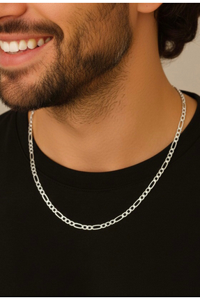 CEVHERİN Erkek Figaro Tarz Zincir Kolye
