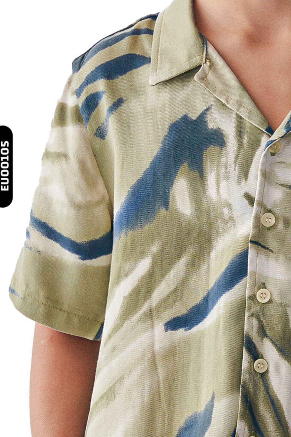 Nk Kids Akıtma Desenli Ceket Yakalı Düğmeli Kısa Kollu Erkek Çocuk Gömlek 8-14 Yaş 46325 fotoğrafı 3 (önizleme)