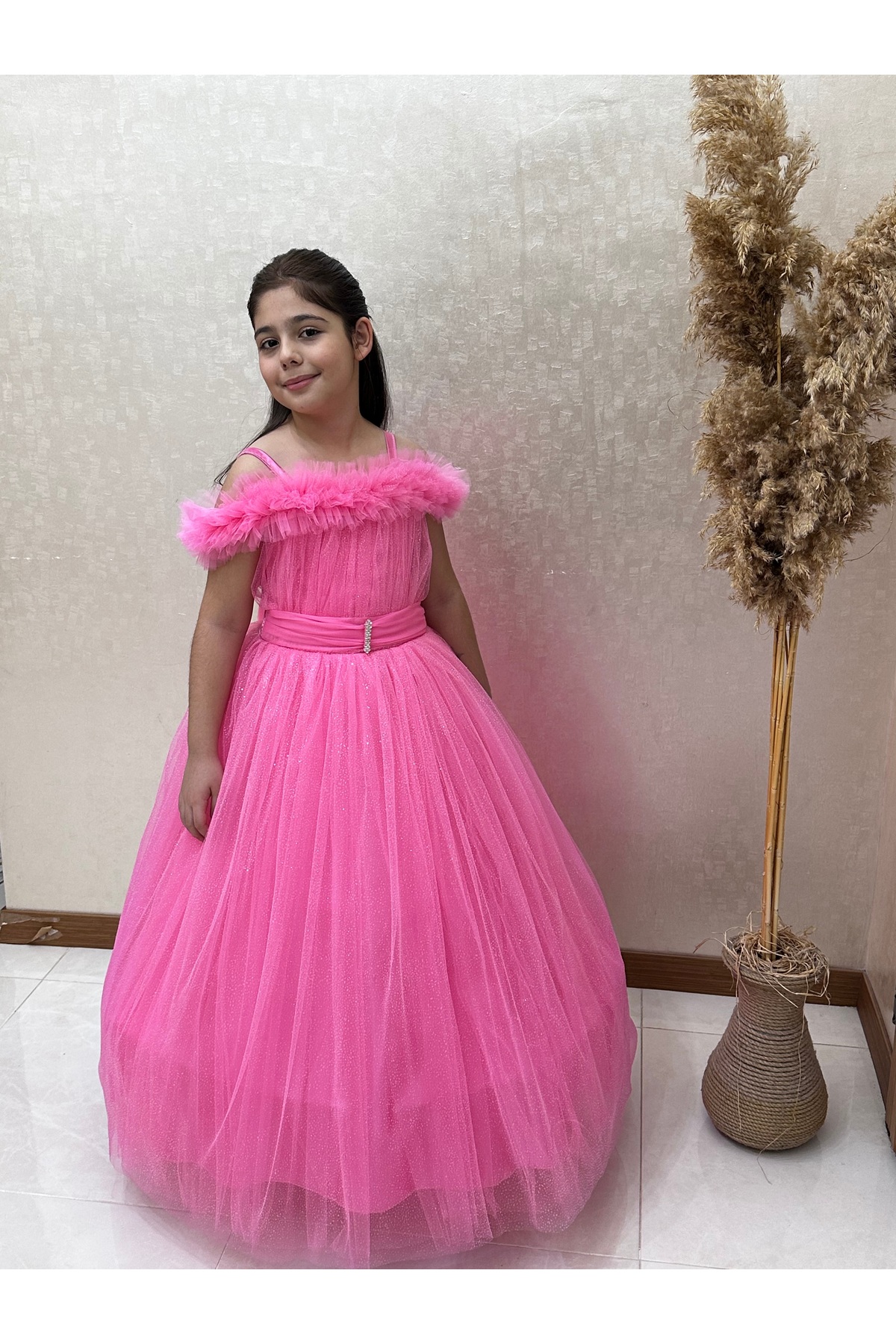 tuha kids design çocuk degaje tarlatanlı simli abiye tüllü gelinlik yeni tarz çocuk elbise 5-11 yaş