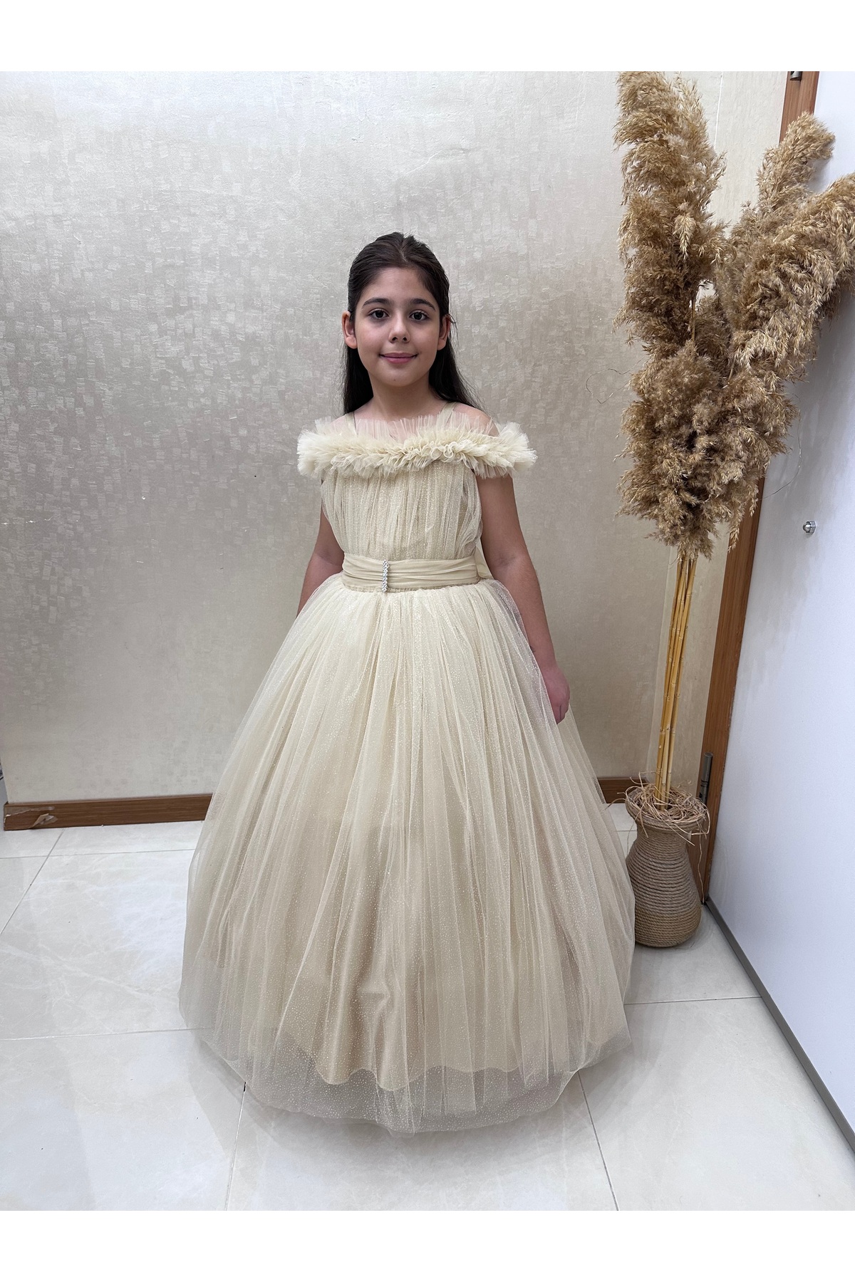 tuha kids design çocuk degaje tarlatanlı simli abiye tüllü gelinlik yeni tarz çocuk elbise 5-11 yaş
