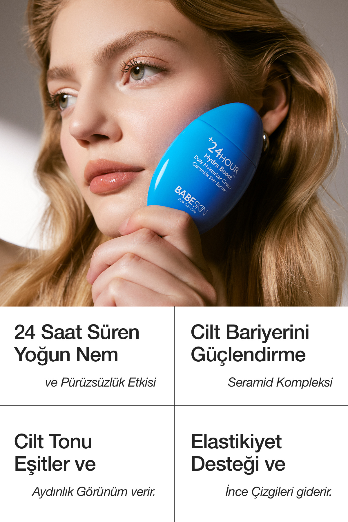 Ceramide Kompleks Ve Peptid Içerikli 24 Saat Yoğun Nemlendirici Etkili Günlük Yüz Kremi 2 li SET — 3-2li — تصویر 4 از 6