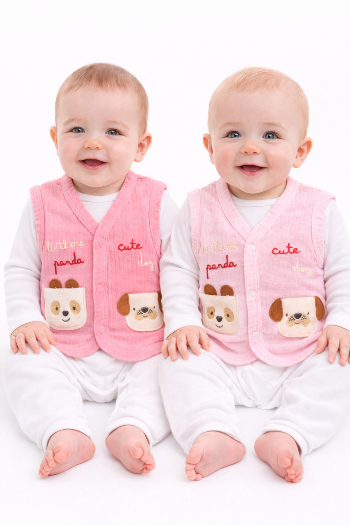 Onouqo 2'li Set - 0–3 Ay Yenidoğan Yumuşak Pamuk Kız Bebek Yeleği – Bursa Üretimi - Pembe fotoğrafı 6 (önizleme)