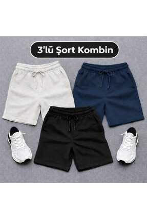 TREND ALİSSE 3 lü paket Erkek COLL bermuda Spor Şort yazlık rahat Fitness Gym...