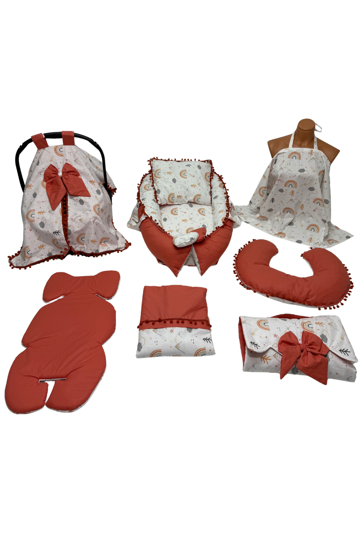 Happy Baby Dikiş Atölyesi 10’lu Babynest Puset Örtüsü Alt Açma Emzirme Yastığı Emzirme Önlüğü Ana Kucağı fotoğrafı 2 (önizleme)