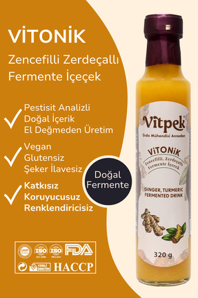 Vitpek Vitonik Zencefilli Zerdeçallı Tonik Fermente İçecek 250 ml