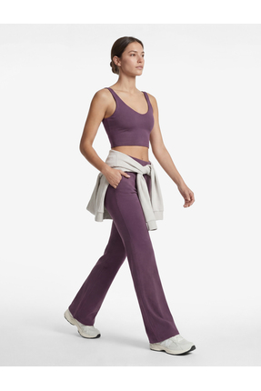 Koton Yüksek Bel Bağcıklı İspanyol Paça Dikiş Detaylı Spor Tayt