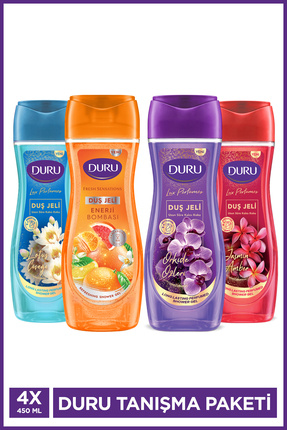 Duru Orkide & Lotus & Energy Bombası & Jasmin Amber Duş Jeli 4x450 Ml