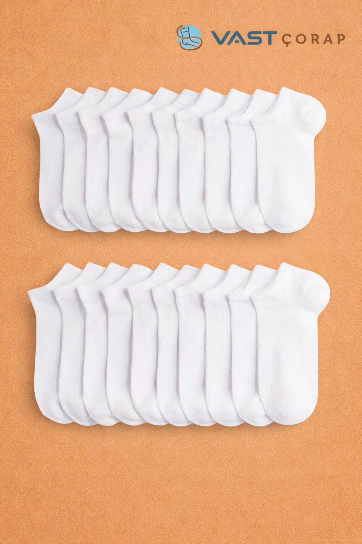 vast çorap White Booties Socks 20 Pairs Economic Package