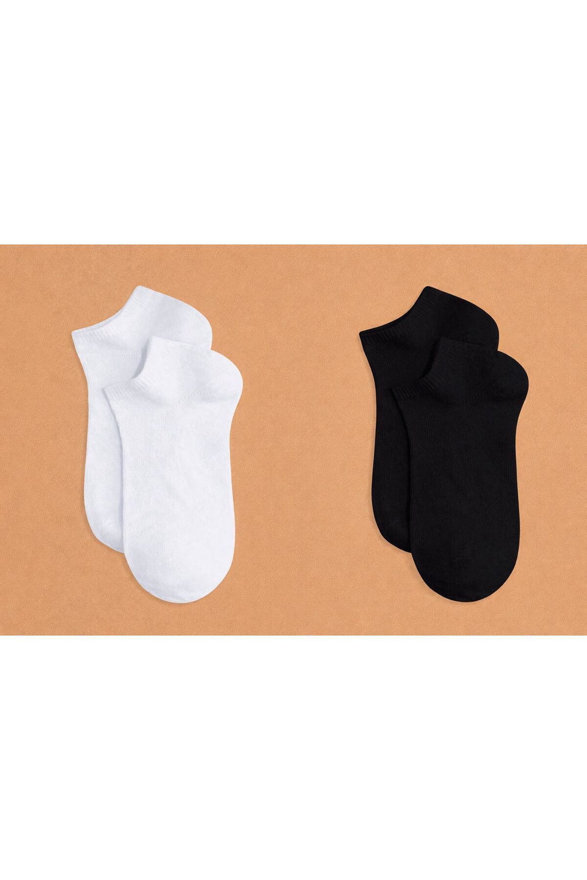 Genel Markalar  20 Çift Ekonomik Paket Patik Çorap 10 Çift Siyah 10 Çift Beyaz - Görsel 2