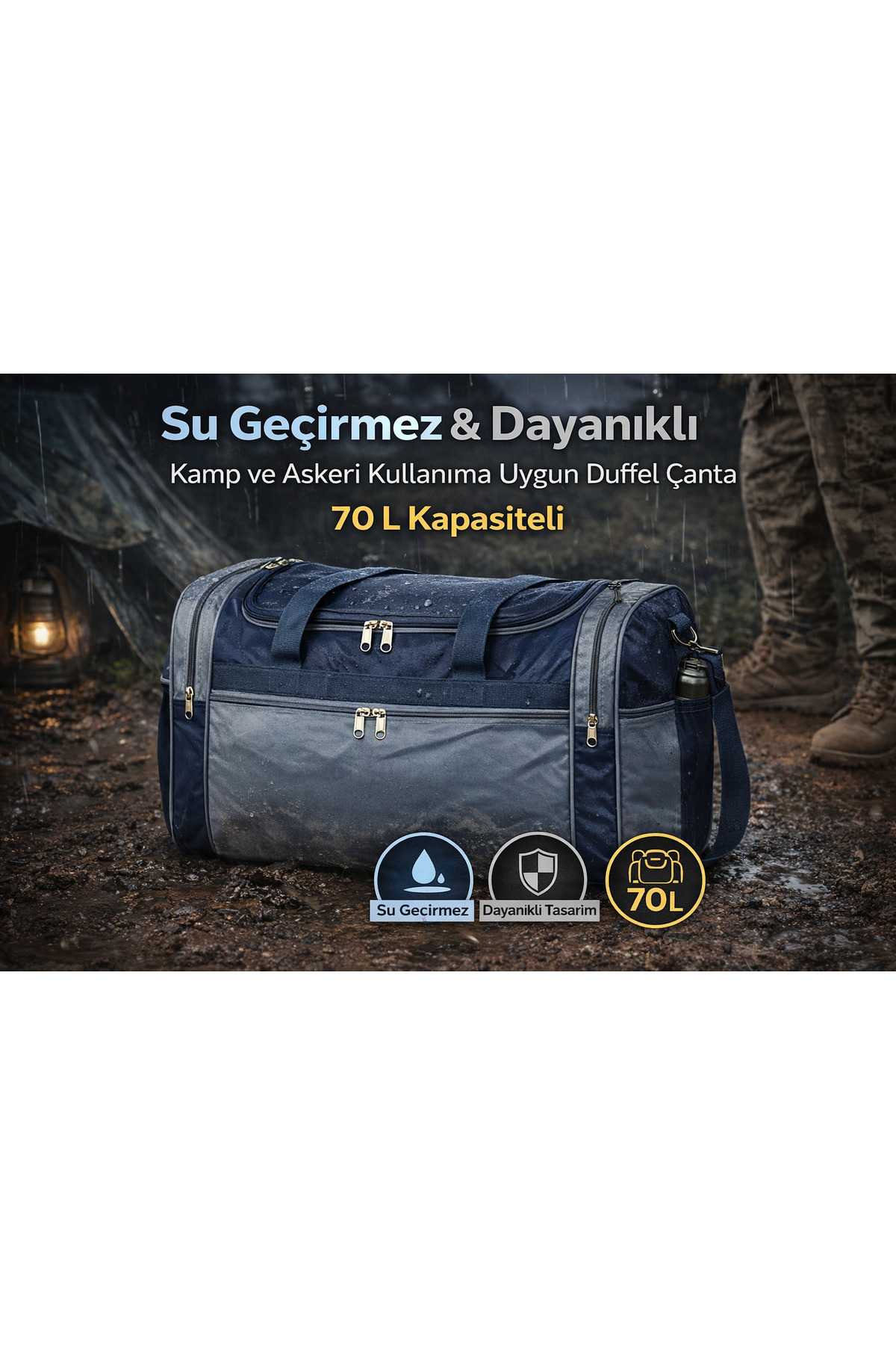 novadatex  Büyük Boy Valiz Kamp ve Asker Çantası 4 Bölmeli El ve Omuz Çantası