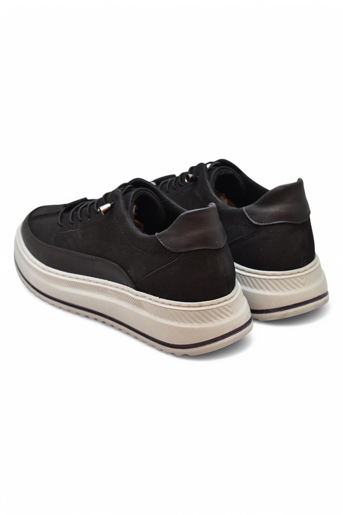 ISPARTALILAR  TAB835 Ortopedik Taban Hakiki Deri Nubuk Siyah Erkek Ayakkabı Günlük Erkek Ayakkabı - Görsel 5