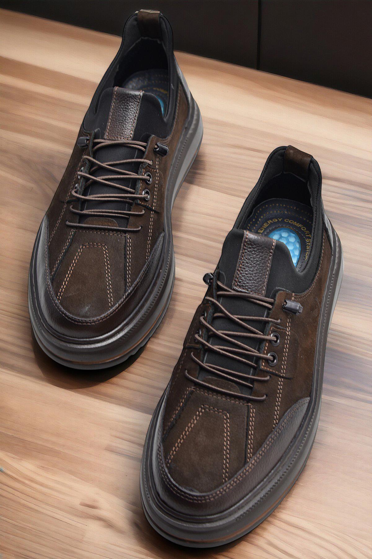 ISPARTALILAR  TAB550 Topuk Jelli Ortopedik Taban Hakiki Deri Erkek Ayakkabı Casual Günlük Erkek Ayakkabı POLİ Hafi - Görsel 2