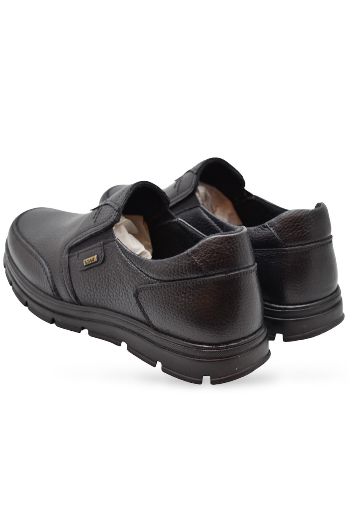 ISPARTALILAR  TAB1645-S Kışlık Tam Ortopedik Taban %100 Hakiki Deri Bağcıksız Erkek Ayakkabı Kauçuk Kaymaz Taban - Görsel 6