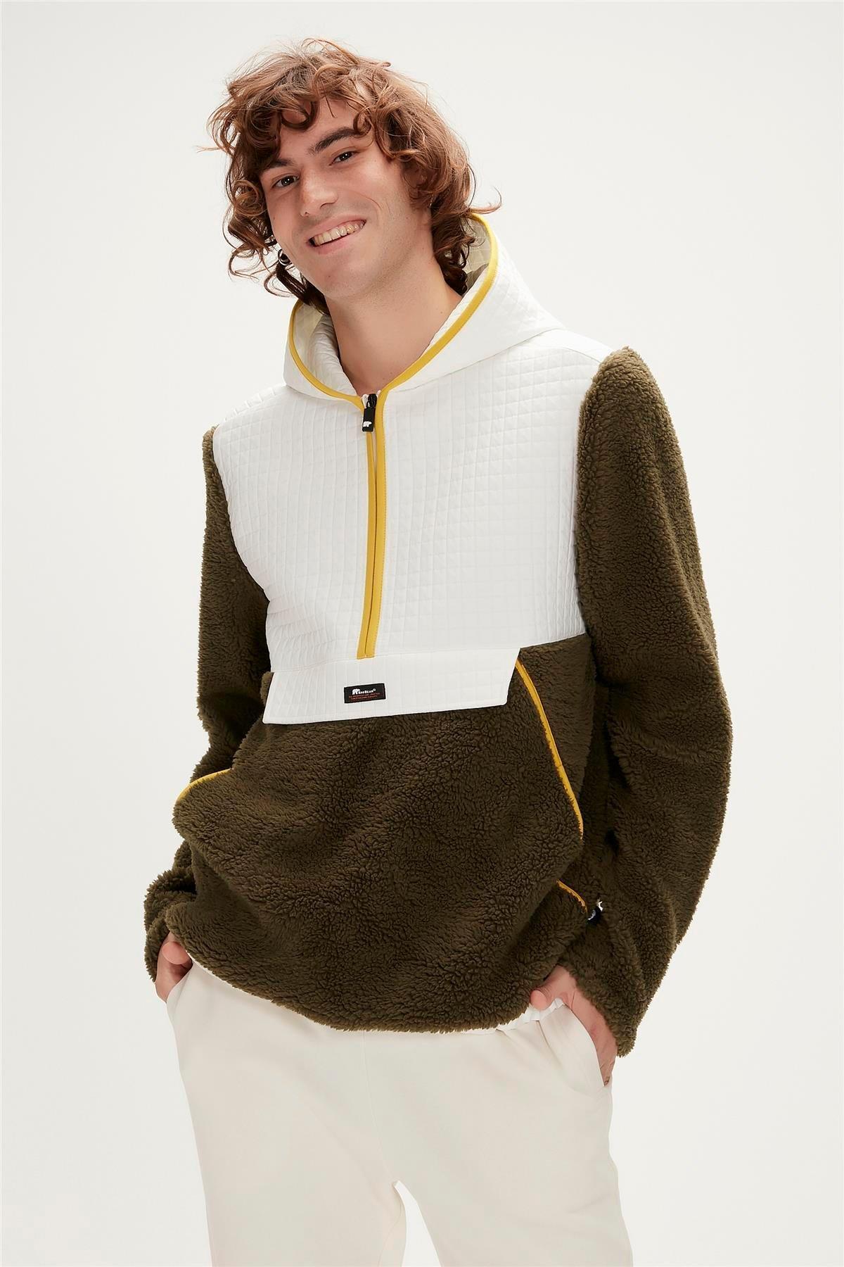 Leonard Half-Zip Plush Jacket Erkek Polar Sweatshirt 23.02.29.007KHAKI — خاکی — تصویر 7 از 7