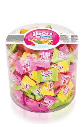 Elvan Ibon Sütlü Meyveli Şeker 1000 Gr. Silindir (1 Kutu)