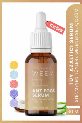 weem Karınca Yumurtası Yağı Içeren Tüy Azaltıcı Serum 30 ml (UNİSEX KULLANIM)