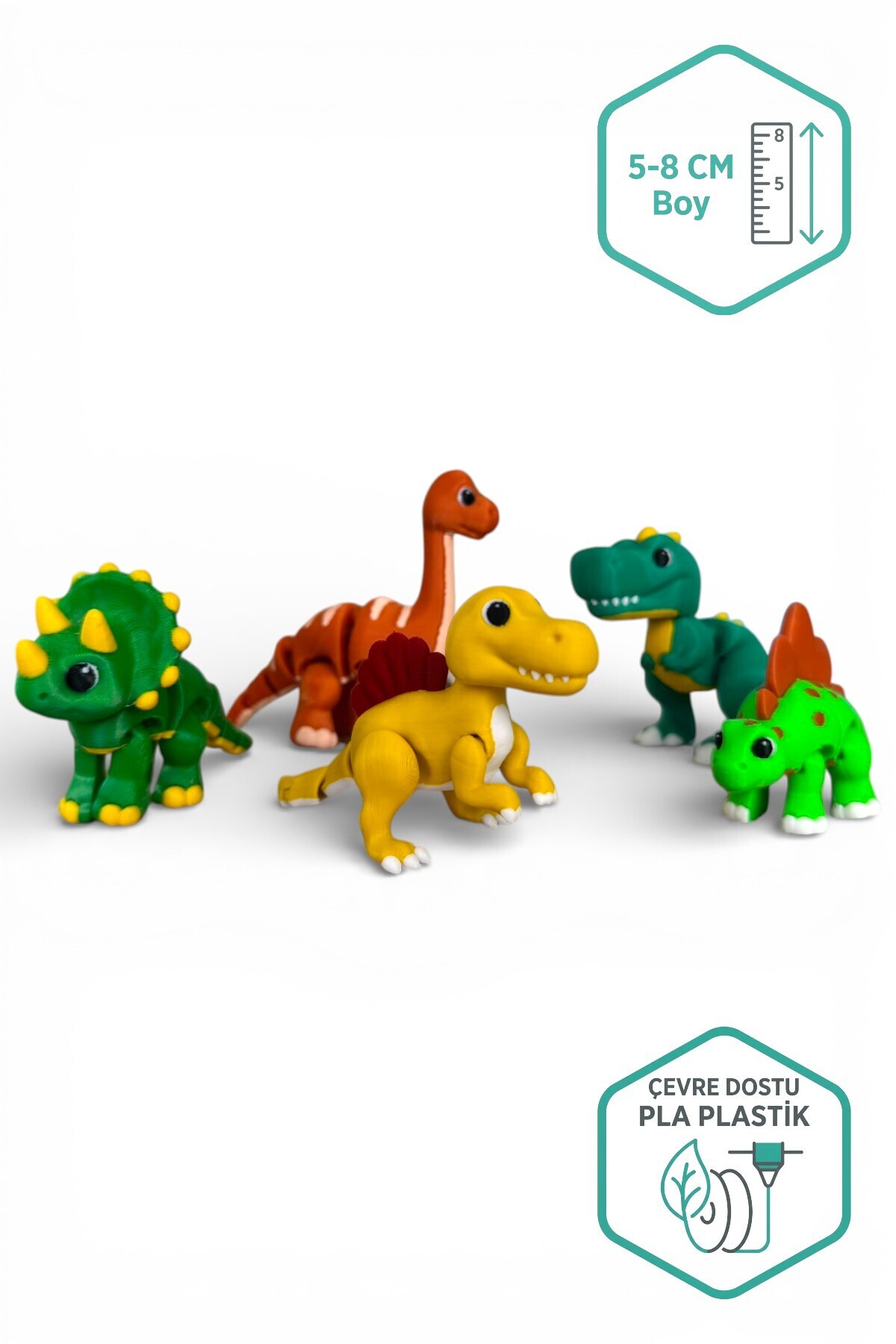 3DSS Mini Dinozor Figürleri 5'li Set | Çocuklar İçin Hediyelik
