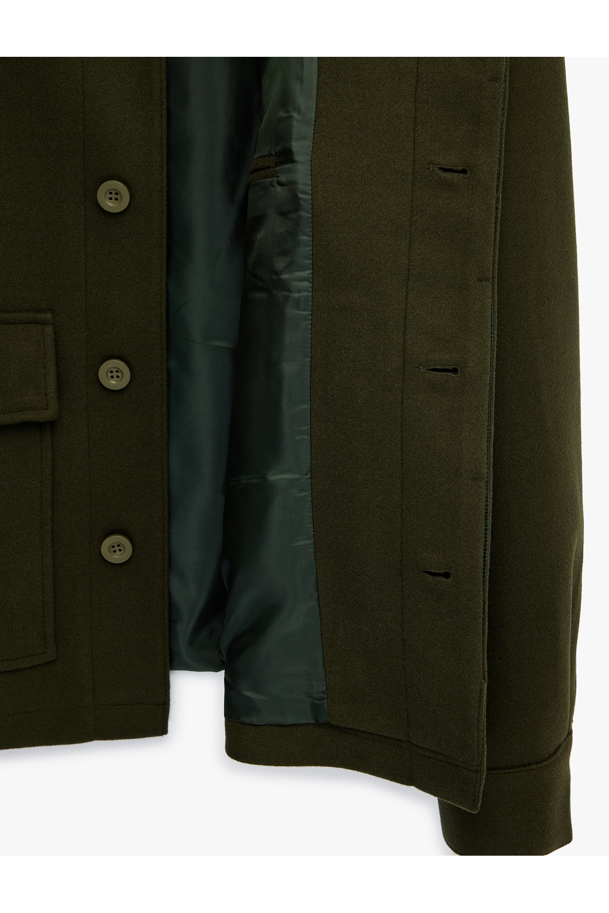 Koton  Regular Fit Uzun Kollu Kapaklı Cepli Kadife Gömlek Yaka Kaşe Ceket - Görsel 6