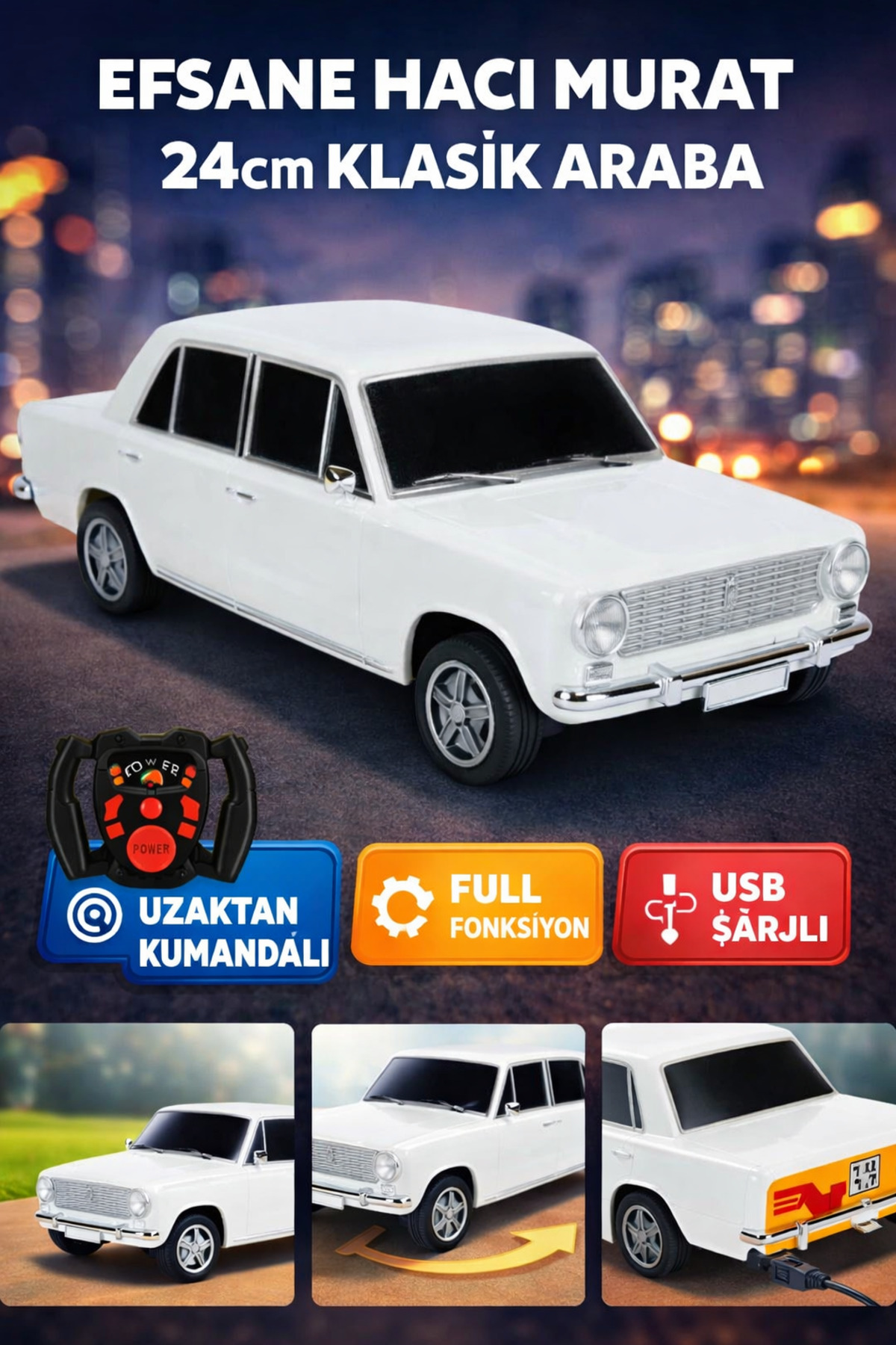 YILDIRIM OYUNCAK Uzaktan Kumandalı USB Şarjlı Ful Fonksiyon 24 cm