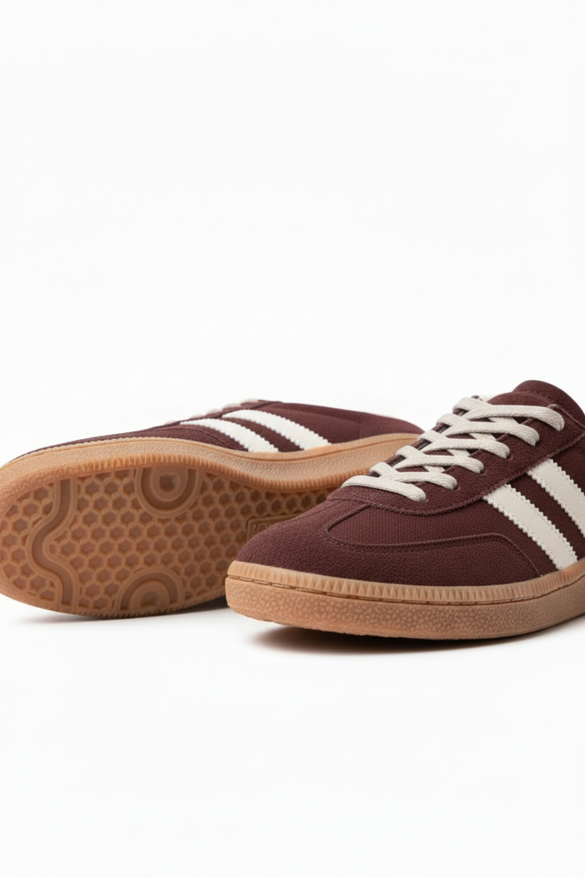 ALFHA  Süet Bordo Termo Taban Yanı Bej Şeritli Ortopedik Tabanlıklı Bağcıklı Spor Ayakkabı 88 - Görsel 7