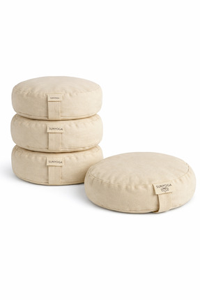 SUNYOGA Zafu Yoga Meditasyon Minderi Karabuğday Kabuğu Dolgulu krem Renk