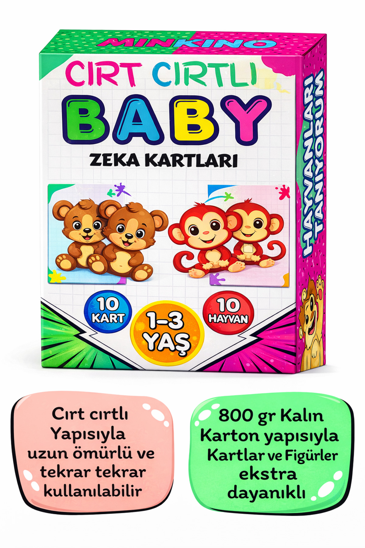 minkino Cırt Cırtlı Ilk Adım Zeka Kartı Hayvanlar (1-3 YAŞ) fotoğrafı 6 (önizleme)