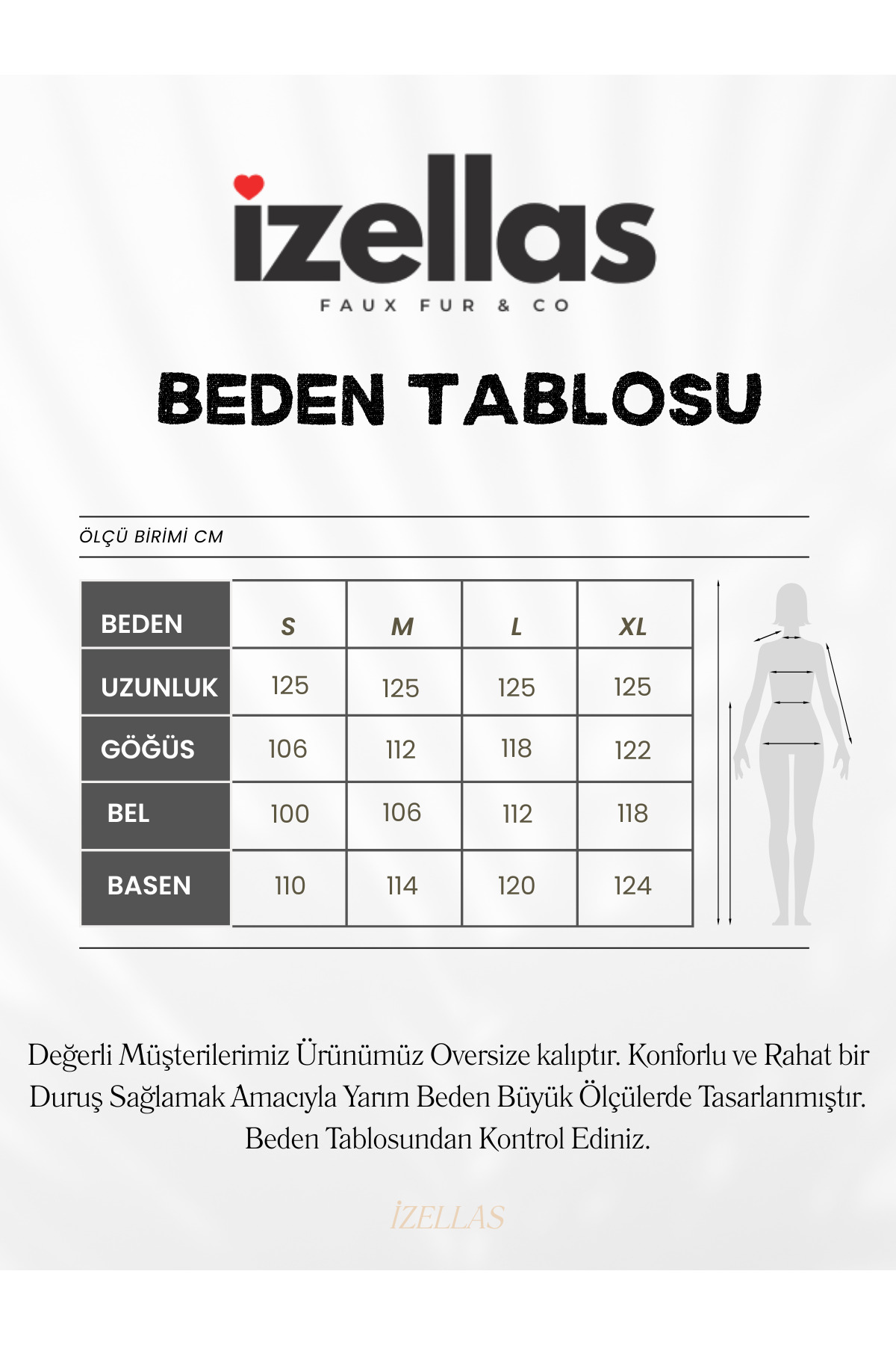 izellas  Sable Élegance Beyaz Uzun Oversize Suni Kürk - Görsel 4