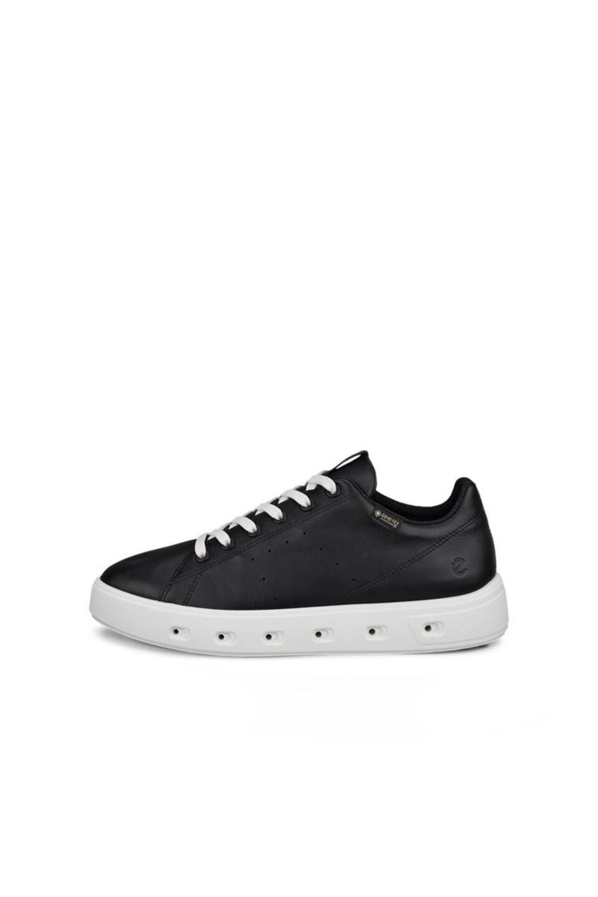 اکو کفش کتانی چرم مشکی زنانه مدل Street 720 ضد آب