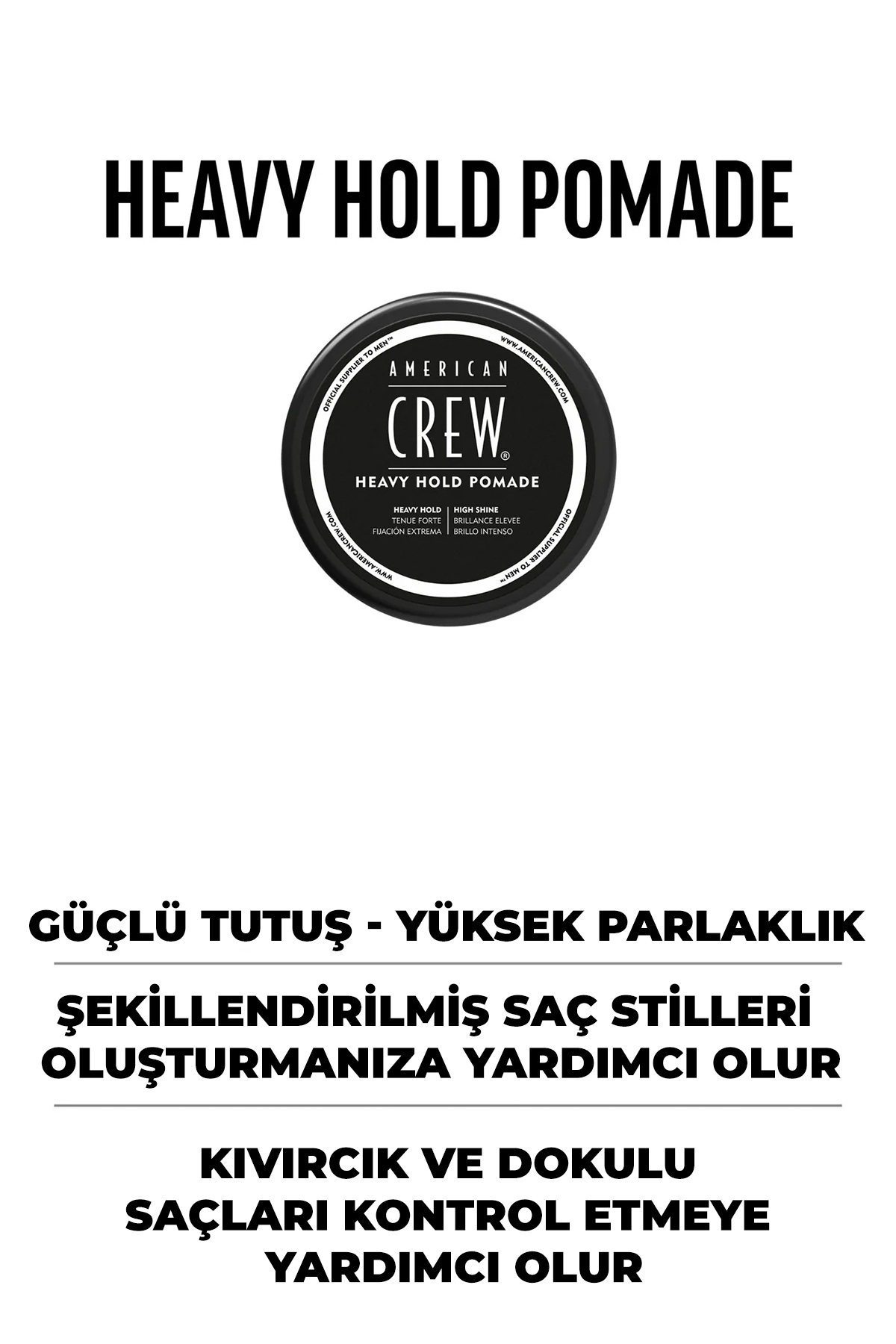 Heavy Hold Pomade 85 g – Gün Boyu Sabit Ultra Güçlü Parlak Erkek Wax — 738678002742 — تصویر 3 از 4