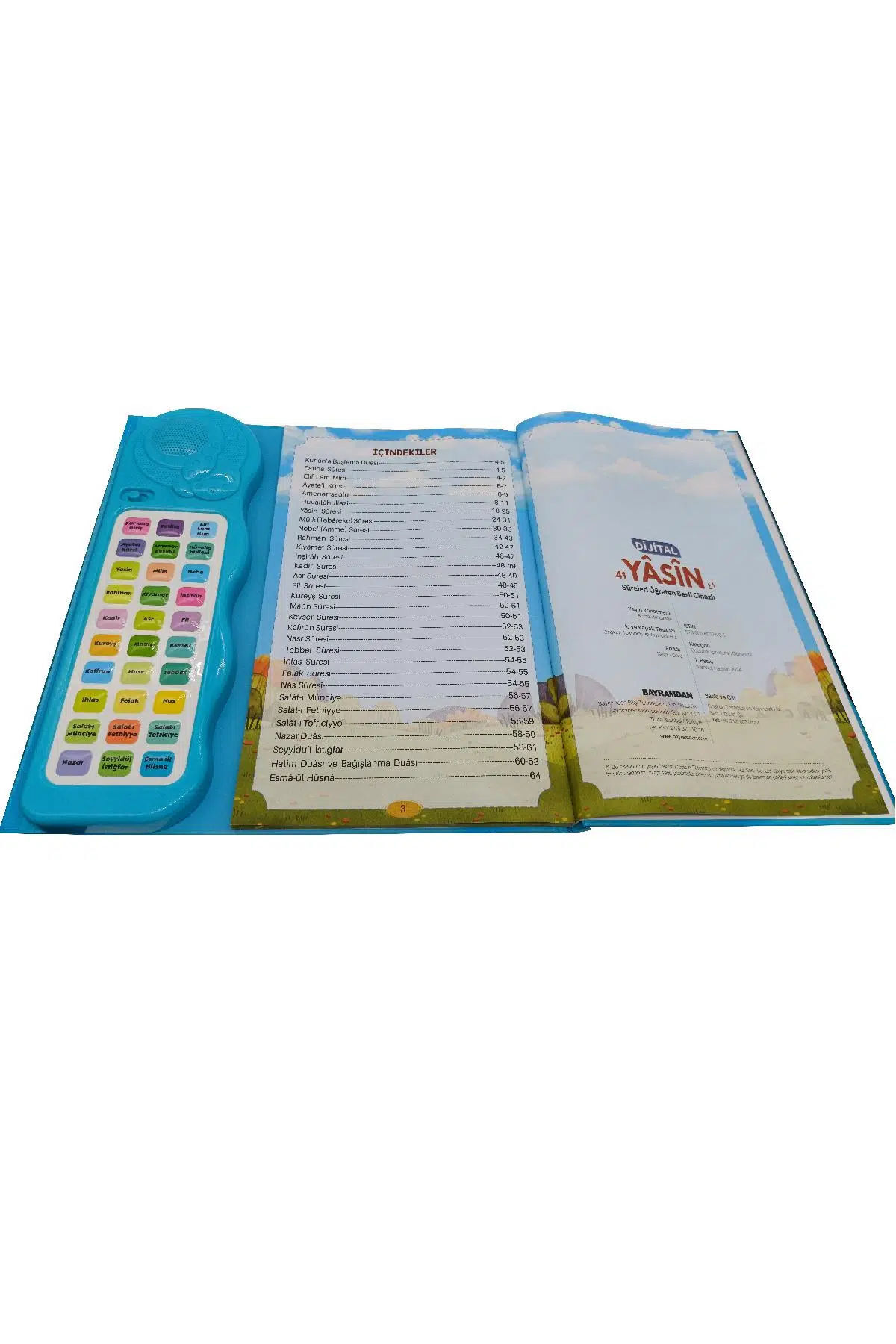 Bayramdan Sesli Yasini Şerif Ögreten Cihaz Sesli Yasin Kitaplı Mavi fotoğrafı 2 (önizleme)