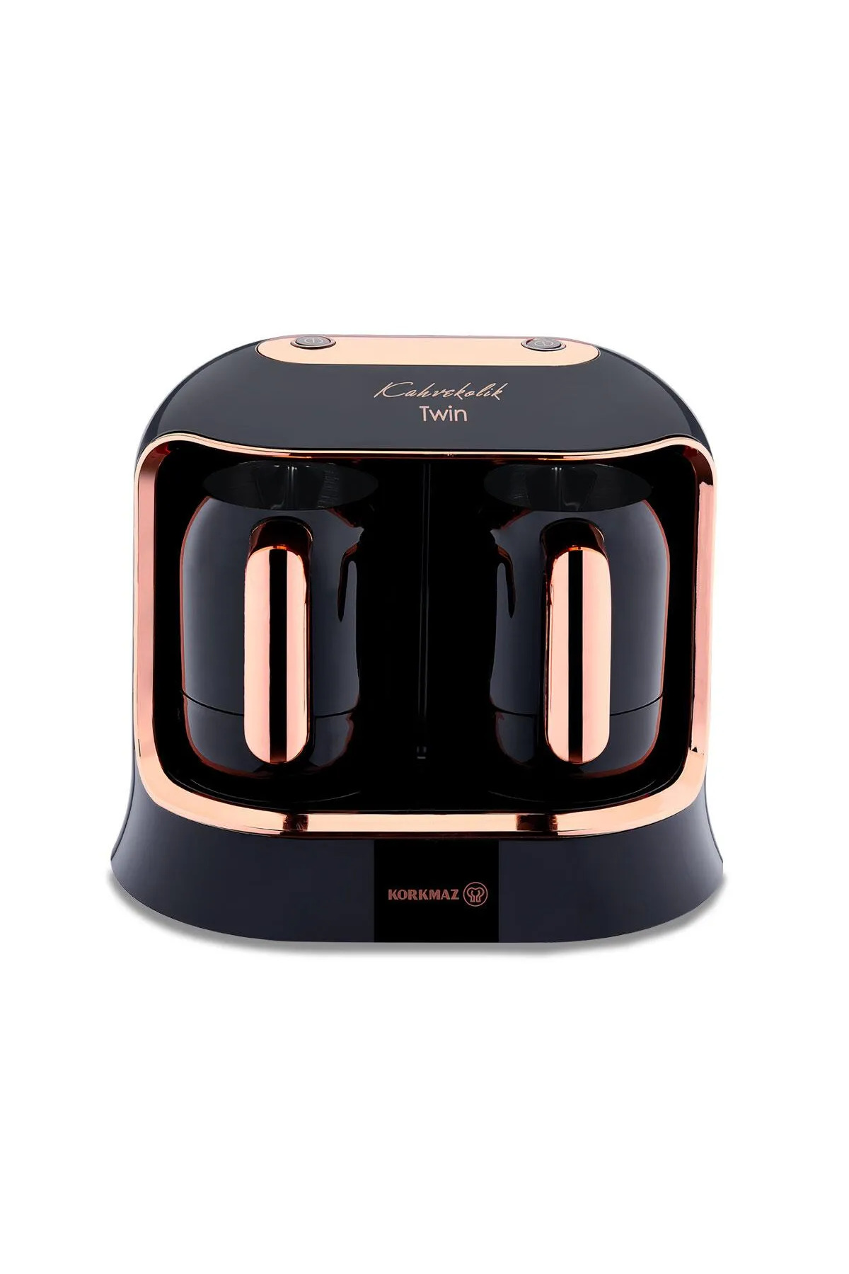 KORKMAZ Kahvekolik Deluxe Twin SiyahRosagold Kahve Makinesi A861