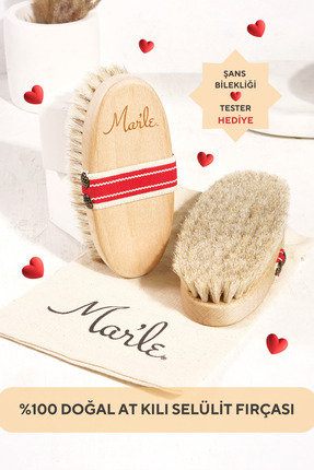 MAR’LE %100 Doğal At Kılı Selülit Fırçası (SAKLAMA KESESİ HEDİYELİ)